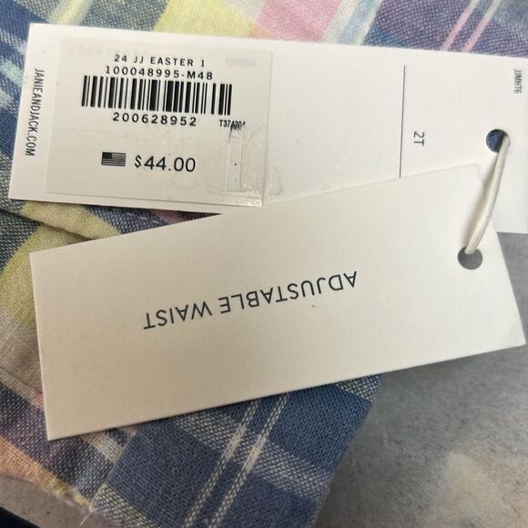 Janie and Jack 100048995 Plaid Linen-Cotton Short True Blue NWT - Picture 9 of 9